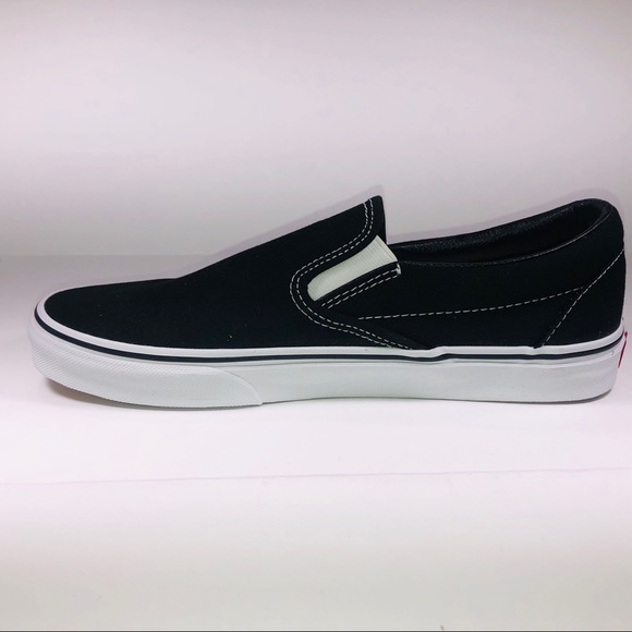 VANS Classic Slip On Canvas Black & White Sneakers - Picture 4 of 9